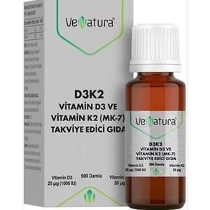 Venatura D3K2 Vıtamın Takvıye Edıcı Gıda 20Ml