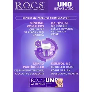 Rocs Uno Beyazlatıcı Diş Macunu 60 mL / 74gr