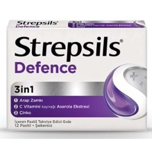 Strepsıls Defence 3ın1 Sekersız 12 Pastıl