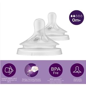 Philips Avent D. Tepkili Biberon Emziği 2Lı No:1 0+Ay
