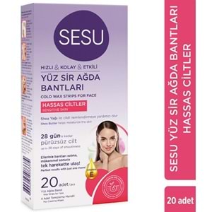 Sesu Yüz Ağda Bandı Hassas Ciltler 20Li