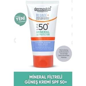 Dermoskin SPF50+ Bluage+ Mineral Filtreli Güneş Kremi 50 Ml