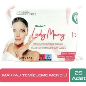 Lady Mary Makyaj Temızleme Mendılı 25Lı Alkolsüz