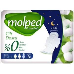 Molped Pure & Soft Hijyenik Ped Gece 6lı