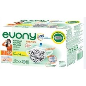 Evony Maske Desenlı Small/Medıum 40 Lı Teklı