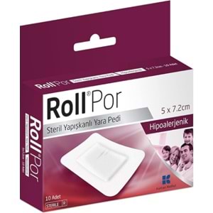 Roll Por Steril Yapışkanlı Yara Pedi 5*7,2cm 10Lu