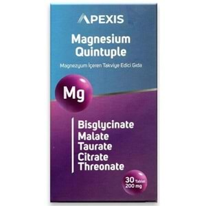 Apexıs Magnesıum Quıntuple 200mg 30 Tablet