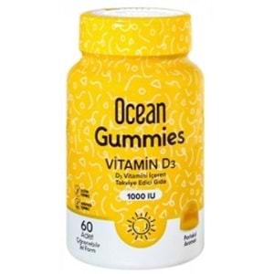 Ocean Gummies Vitamin D3 1000IU Portakallı 60 Çiğneme Jel