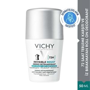 Vichy Deo Rollon İnvisible Resist İz ve Terleme Karşıtı 50Ml Beyaz