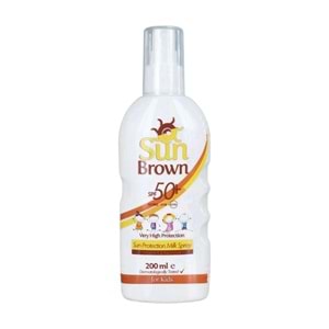 Sun Brown Çocuklar için SPF50+ Güneş Koruyucu Sprey 200 mL