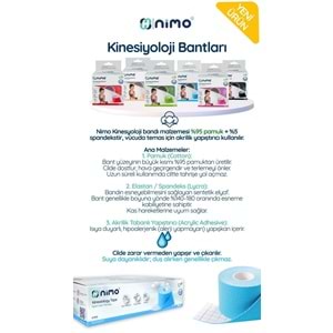 Nimo Kinesiyoloji Bandı (Ağrı Bandı) 5cm*5m Siyah