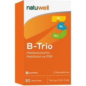 Natuwell B-Trio (B6-B9-B12) Takviye Edici Gıda 30 Dilaltı Tablet