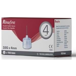 RinaFine İğne Ucu 4mm 32G 100Lü