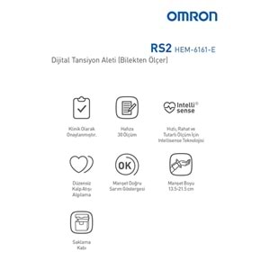 Omron RS2 Bilek Tipi Tansiyon Aleti, 30 Ölçüm Hafızalı