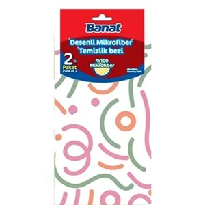 Banat Mikrofiber Desenli Temizlik Bezi 2li