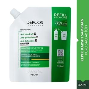 Vichy Dercos Kepek Karşıtı Şampuan Kuru ve Kepekli 390Ml Refill Yedek