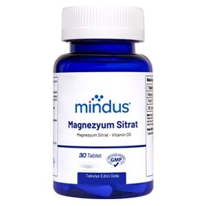 Mindus Magnezyum Sitrat Takviye Edici Gıda 30 Tablet