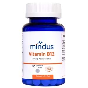 Mindus B12 Vitamini Takviye Edici Gıda 30 Çiğneme Tablet