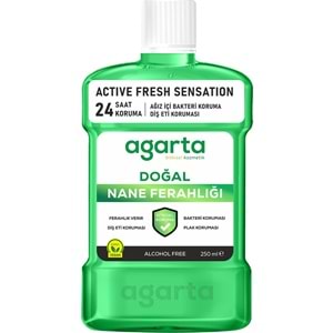 Agarta Bitkisel Ağız Çalkalama Suyu Nane Ferahlığı (Alkolsüz) 250Ml