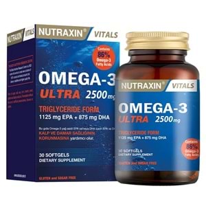 Nutraxin Omega-3 Ultra 2500 mg Balık Yağı 30 Softjel