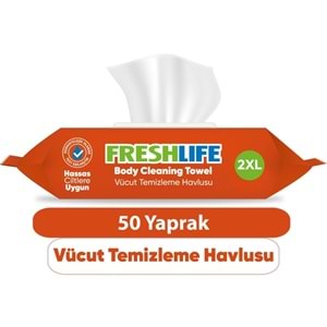 Freshlife Vücut Temizleme Mendili 2XL 50Li