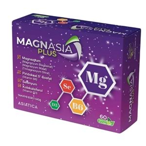 Magnasia Plus Magnezyum Complex, SE, B6 ve D3 Vit. içeren Takviye Edici Gıda 60 Kapsül
