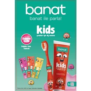 Banat Kids Süper İkili Diş Macunu ve Fırça Seti (50 mL, Yumuşak)