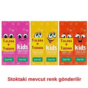 Banat Kids Diş Macunu 50 mL, +3 Yaş, 2Li Paket