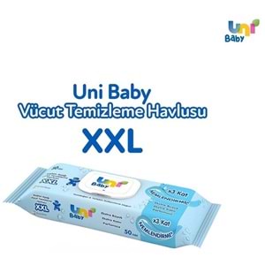 Uni Baby Vücut Temizleme Mendili XXL 50Li