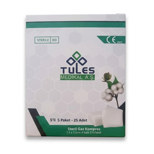 Tules Steril Gaz Kompres 7,5*7,5cm 25Li (5*5)