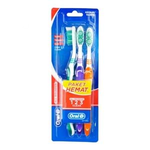 Oral-B Diş Fırçası All Rounder 1 2 3 Clean Medium, 3lü