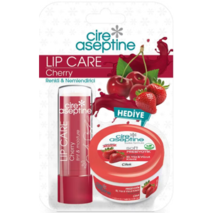 Cire Aseptine Cherry Lip Stick 4,5gr + StrawBerry El Kremi 30 Ml