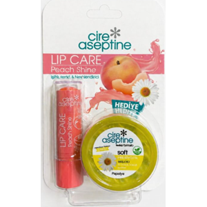 Cire Aseptine Peach Shine Lip Stick 4,5gr + Papatya El Kremi 30 Ml