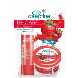 Cire Aseptine StrawBerry Lip Stick 4,5gr + StrawBerry El Kremi 30 Ml