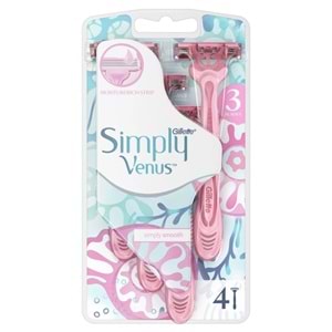 Gillette Venüs Simply 3 Bıçaklı Kullan At Tıraş Bıçağı 4'lü
