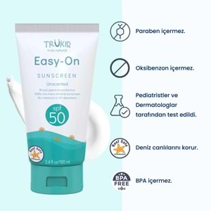 TruKid Easy On SPF50 Hassas Ciltler İçin Güneş Kremi 100 mL
