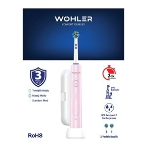 Wohler Şarjlı Diş Fırçası, 3 Modlu, Pembe