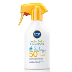 Nivea Sun Babies & Kids SPF50+ 5 in 1 Hassas Koruma Güneş Spreyi 250 mL