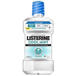 Listerine 500Ml Cool Mint Ekstra Hafif Nane Ağız Bakım Suyu, Alkolsüz