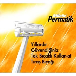 Gillette Permatik Kullan-At Tıraş Bıçağı Tekli