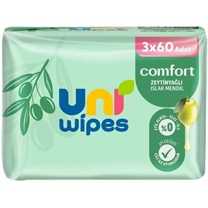 Uni Baby Comfort Zeytinyağlı Islak Mendil, 3*60 Adet