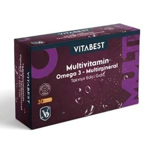 Vitabest Multivitamin, Multimineral ve Omega 3 Takviye Edici Gıda 30 Kapsül