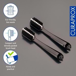 Curaprox Black is White Travel Refill Yedek Başlık 2li