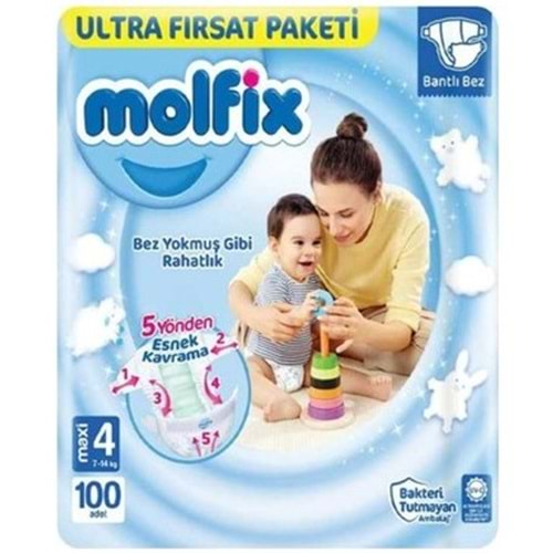 Molfix Ultra Fırsat Paketi 7/14 100 Lü No:4 Bebek Bezi