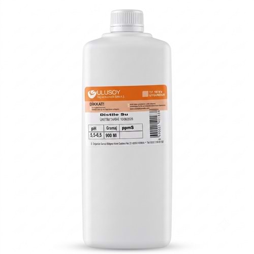 Ulusoy Distile Su 900Ml pH:5,5-6,5