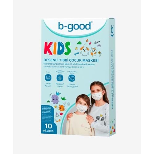 B-Good Desenlı Çocuk Maskesı 10 Lu
