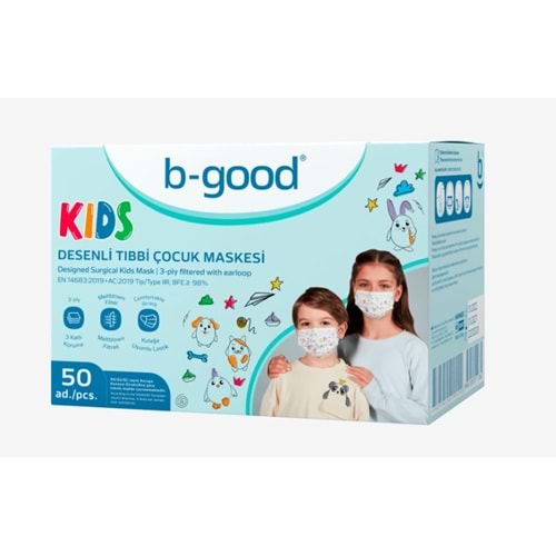 B-Good Desenli Çocuk Maskesi 50 Li