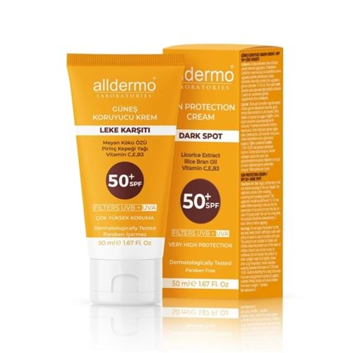 Alldermo Güneş Spf50+ Leke Karsıtı Krem 50Ml Tüp