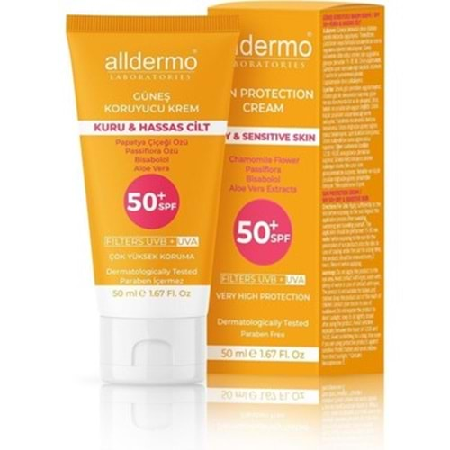 Alldermo Güneş Spf50+ Kuru Hassas Cılt Krem 50Ml Tüp