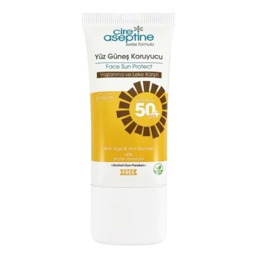 Cire Aseptine Spf50+ Yüz Güneş Kremi Yaslanma/Leke Karşıtı